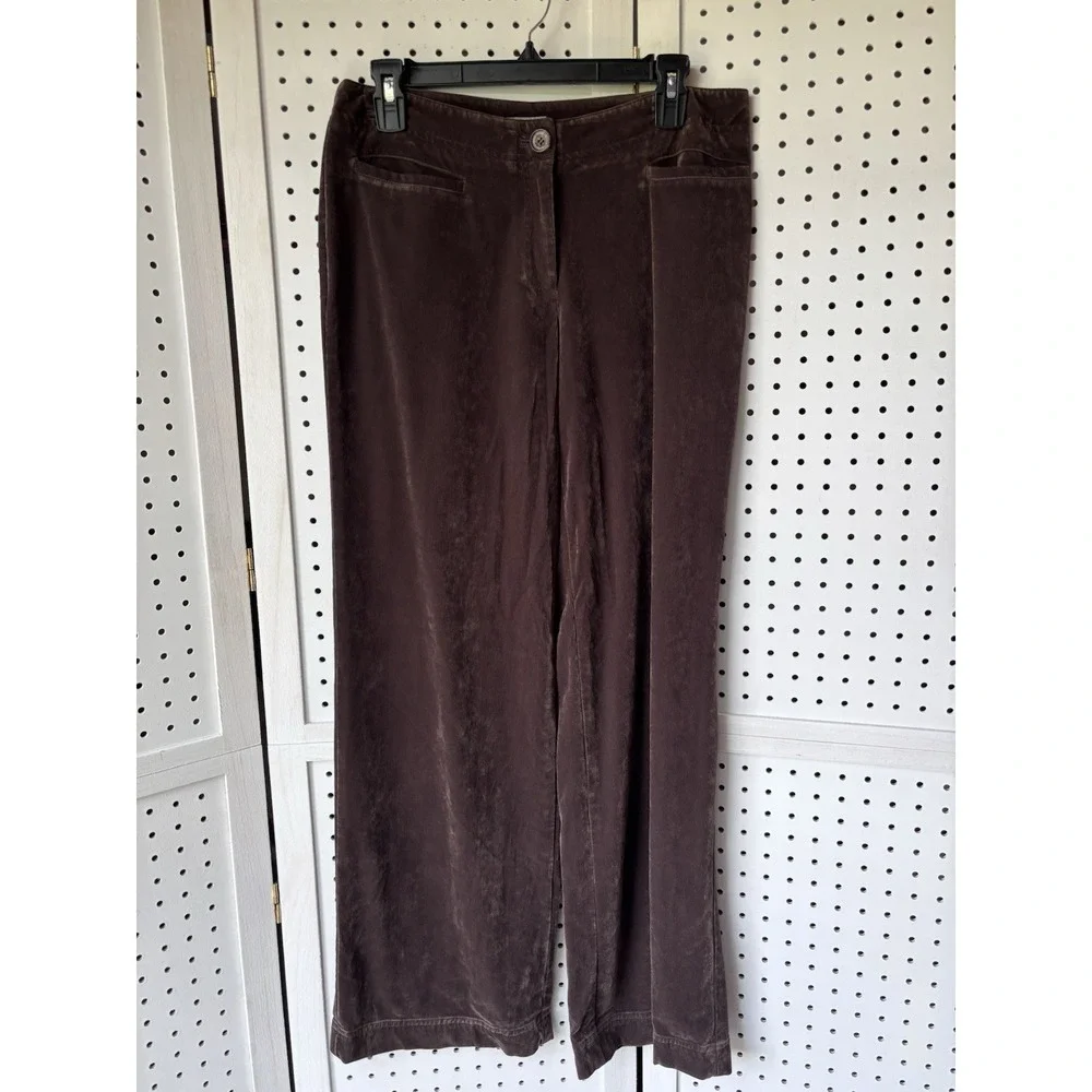 J. Jill‎ Women's Size 6 Rayon Brown Wide Leg Corduroy Pants